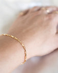Gold Box Bracelet, 14k Gold Bracelet, Simple Gold Bracelet, Chain and Link Bracelet, Bracelet, Chain Bracelet, Dainty Bracelet