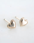 Gold Heart Studs, Gold Filled Heart Studs, Cute Gold Studs, Gold Filled Studs, Earrings, Gold Filled Earrings, 14k Gold Studs