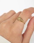 14k Solid Gold Signet Ring, Starburst Signet Ring, Diamond Signet Ring, Ladies Signet Ring, Solid Gold Signet Ring, Starburst Diamond