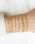 Gold Rectangle Bracelet XL, 14k Gold Bracelet, Simple Gold Bracelet, Chain and Link Bracelet, Bracelet, Chain Bracelet, Bold Bracelet