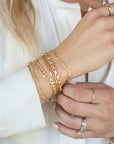Gold Rectangle Bracelet XL, 14k Gold Bracelet, Simple Gold Bracelet, Chain and Link Bracelet, Bracelet, Chain Bracelet, Bold Bracelet