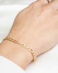 Gold Neptune Bracelet, 14k Gold Bracelet, Simple Gold Bracelet, Chain and Link Bracelet, Bracelet, Chain Bracelet, Bold Bracelet, Gold