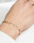Gold Retro Bracelet, 14k Gold Bracelet, Simple Gold Bracelet, Chain and Link Bracelet, Bracelet, Chain Bracelet, Bold Bracelet, Gold Filled