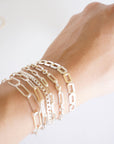 Sterling Silver Rectangle XL Bracelet, Sterling Silver Bracelet, Simple Silver Bracelet, Chain and Link Bracelet, Bracelet, Chain Bracelet