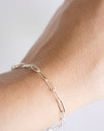 Sterling Silver Rectangle Bracelet, Sterling Silver Bracelet, Simple Silver Bracelet, Chain and Link Bracelet, Bracelet, Chain Bracelet,Gift