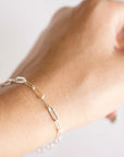 Sterling Silver Rectangle Bracelet, Sterling Silver Bracelet, Simple Silver Bracelet, Chain and Link Bracelet, Bracelet, Chain Bracelet,Gift