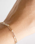 Sterling Silver Rectangle XL Bracelet, Sterling Silver Bracelet, Simple Silver Bracelet, Chain and Link Bracelet, Bracelet, Chain Bracelet