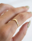 14k Solid Gold V Shaped Ring, 14k Gold Ring, Gold Stacker, Gold Band Ring, Delicate Ring, Simple Gold Ring, Womens Gold Ring, Gift for her