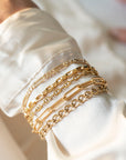 Gold Athena Bracelet, 14k Gold Bracelet, Simple Gold Bracelet, Chain and Link Bracelet, Chain Bracelet, Gift for Her, Rectangle Bracelet