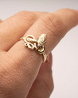 14k Gold Serpent Ring