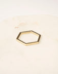14k Gold Hexagon Ring