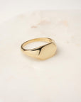14k Gold Geometric Signet Ring