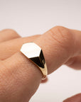 14k Gold Geometric Signet Ring