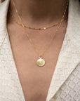 Gold Circle Disc Necklace