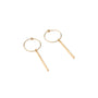 Gold Filled Dainty Bar Hoop Earrings
