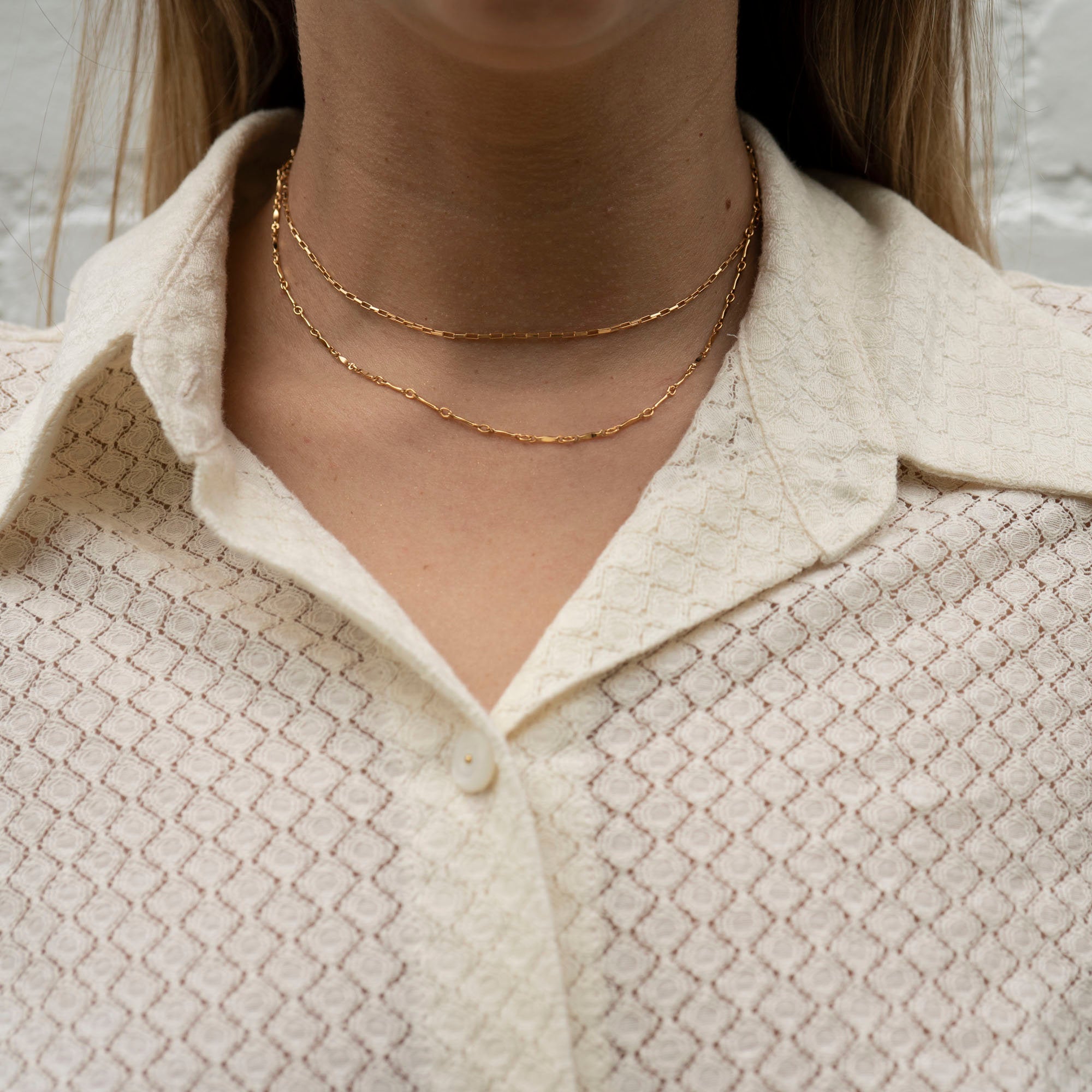 Gold Filled Dapped Bar Necklace