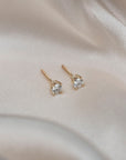 14k Round Diamond Studs | Genuine Diamond Studs, Natural Diamond Earrings, 14k Gold Earrings, Cute Diamond Studs, Simple Diamond Studs