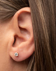 14k Round Diamond Studs | Genuine Diamond Studs, Natural Diamond Earrings, 14k Gold Earrings, Cute Diamond Studs, Simple Diamond Studs