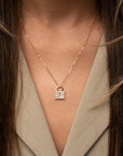 14k Diamond Padlock Necklace, Gold Lock Charm Necklace, 14k Diamond Necklace, Gold Lock Charm, Holiday Gift, Gift for Her, Lock Necklace