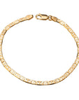 14k Gold Flat Gucci Bracelet, 14k Solid Gold Bracelet, Italian Gold Bracelet, Chain and Link Bracelet, Bracelet, Chain Bracelet, Holiday
