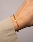 14k Solid Gold Large Rectangle Bracelet | 14k Gold Paperclip Bracelet, Simple 14k Bracelet, Minimal Bracelet, 14k Gold Bracelet