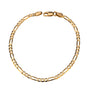 14k Solid Gold Figaro Bracelet, 14k Gold Bracelet, Simple Gold Bracelet, Chain and Link Bracelet, Chain Bracelet, Gift for Her, Rectangle
