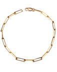 14k Solid Gold Medium Rectangle Bracelet | 14k Gold Paperclip Bracelet, Simple 14k Bracelet, Minimal Bracelet, 14k Gold Bracelet