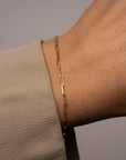 14k Solid Gold Small Rectangle Bracelet | 14k Gold Paperclip Bracelet, Simple 14k Bracelet, Minimal Bracelet, 14k Gold Bracelet