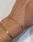 14k Gold Flat Gucci Bracelet, 14k Solid Gold Bracelet, Italian Gold Bracelet, Chain and Link Bracelet, Bracelet, Chain Bracelet, Holiday