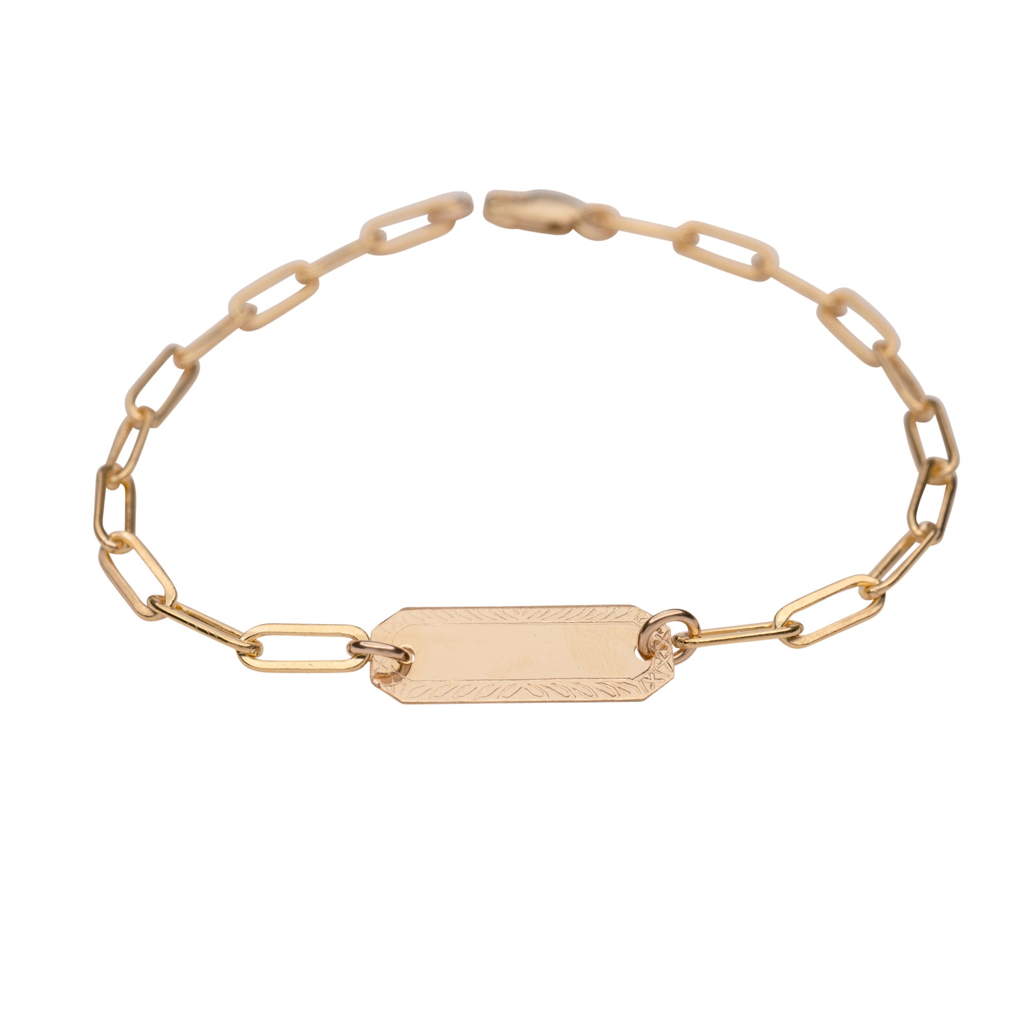 Gold Filled Paperclip ID Bracelet