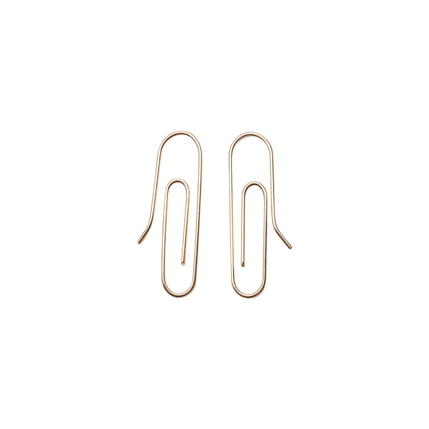 14k Gold Paperclip Earrings