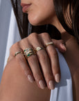 14k Rectangle Diamond Signet Ring