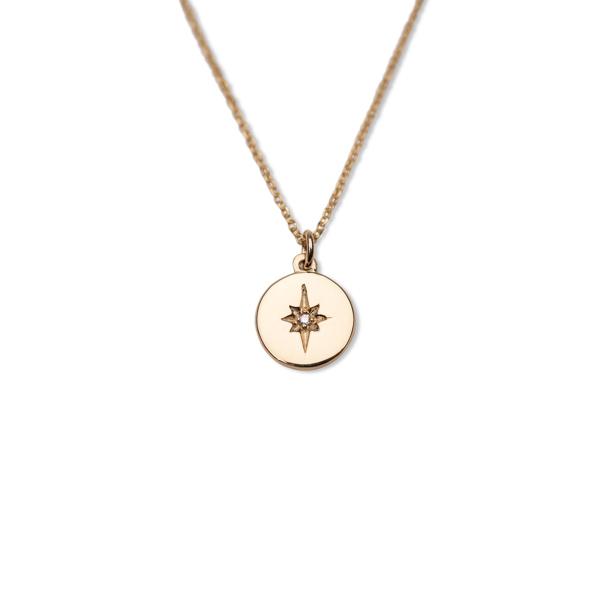 14k Starburst Diamond Necklace