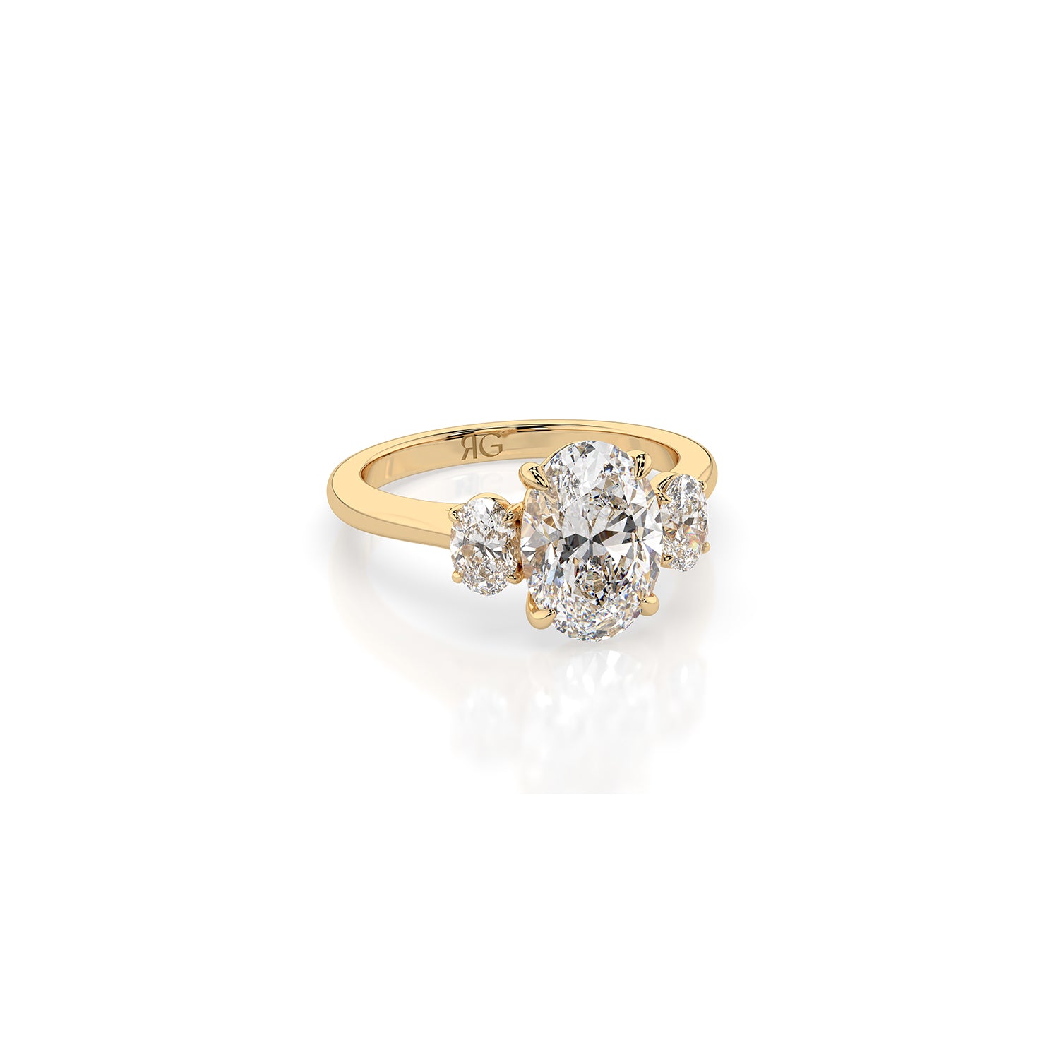 14k Oval Trio Ring