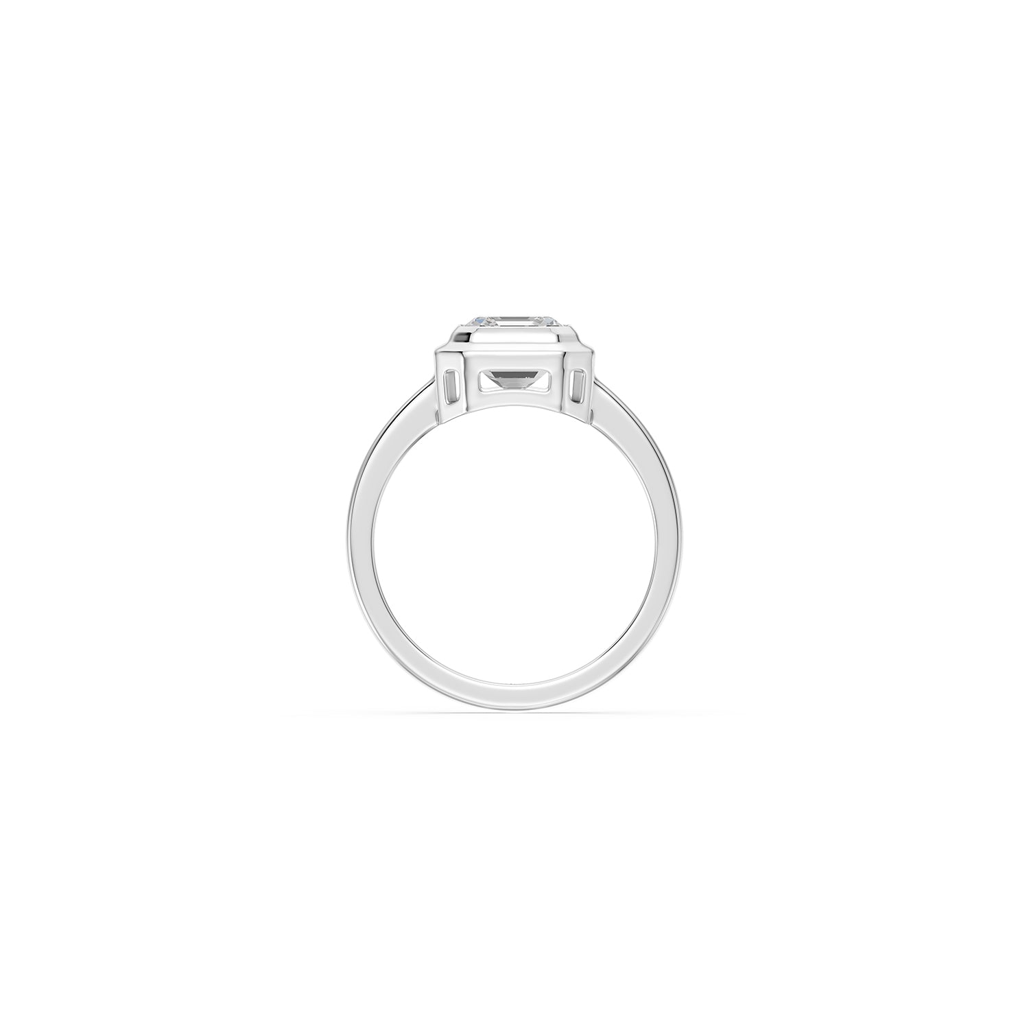 14k Asscher Eclipse Bezel Ring