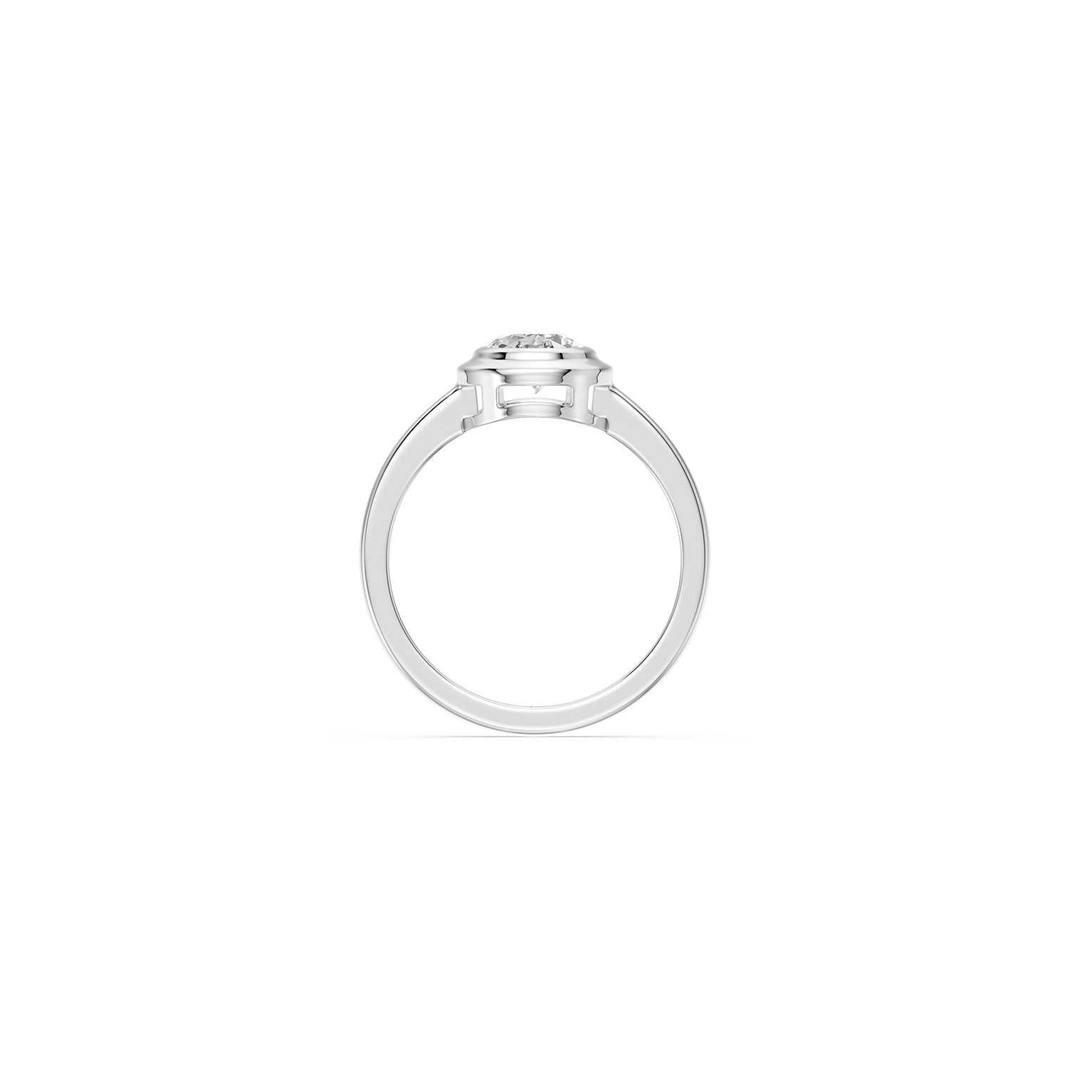 14k Oval Eclipse Bezel Ring