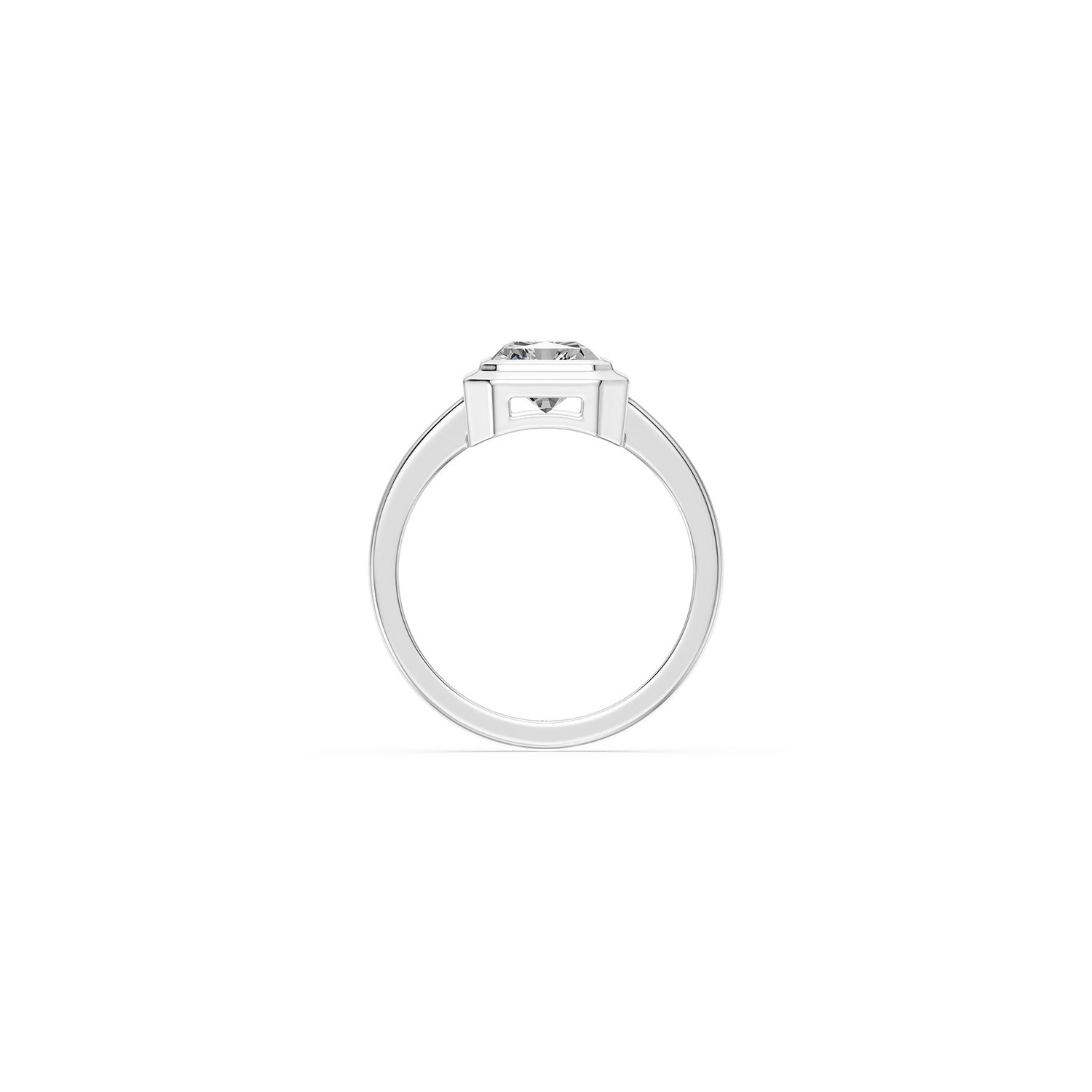 14k Radiant Eclipse Bezel Ring