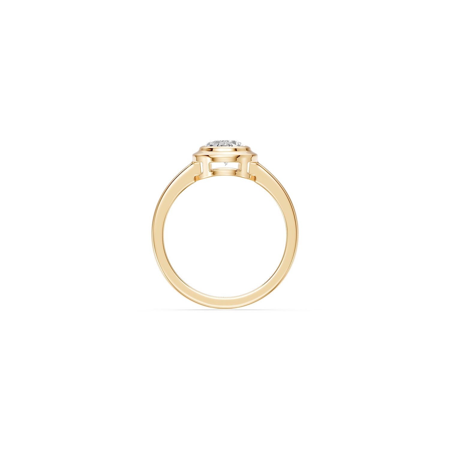 14k Oval Eclipse Bezel Ring