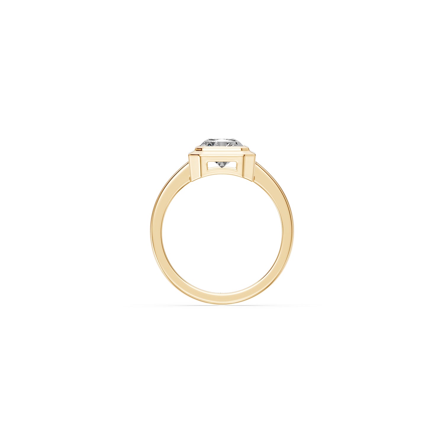 14k Radiant Eclipse Bezel Ring