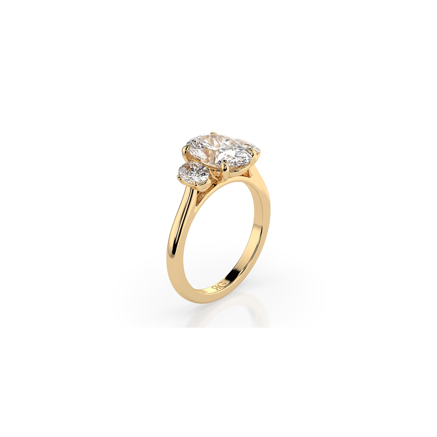14k Oval Trio Ring