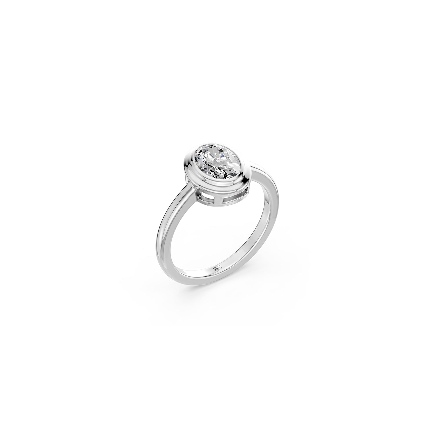 14k Oval Eclipse Bezel Ring