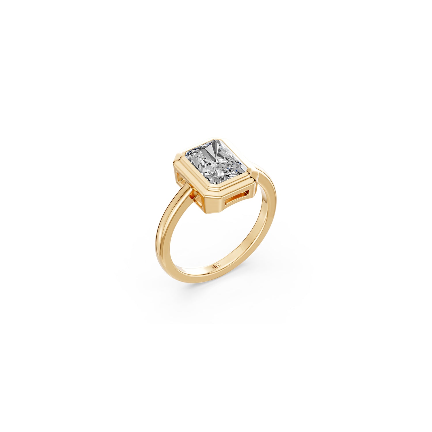 14k Radiant Eclipse Bezel Ring