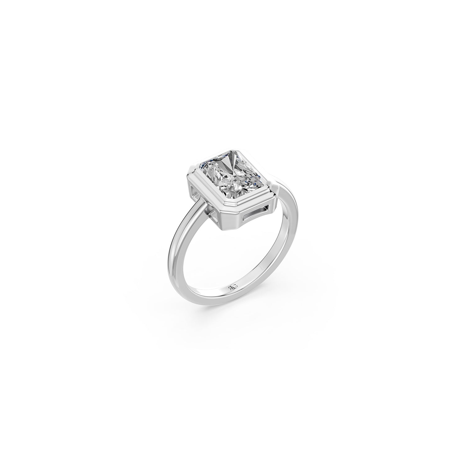 14k Radiant Eclipse Bezel Ring