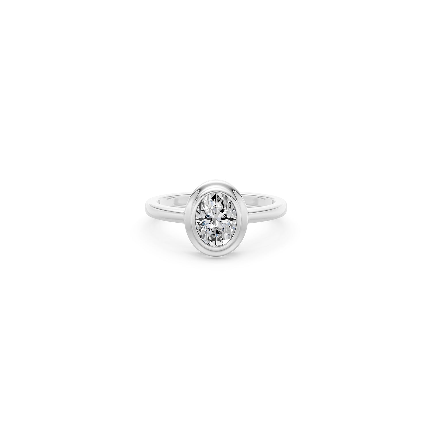 14k Oval Eclipse Bezel Ring