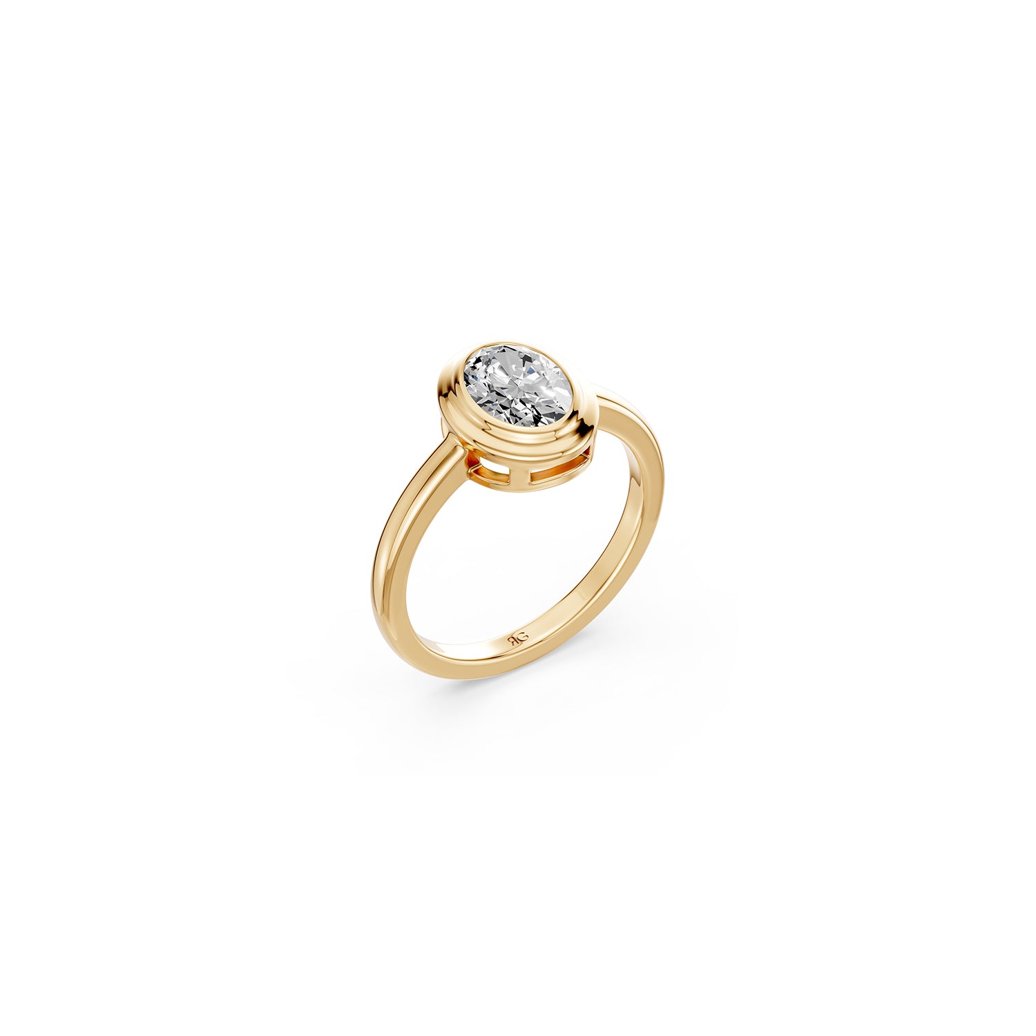 14k Oval Eclipse Bezel Ring