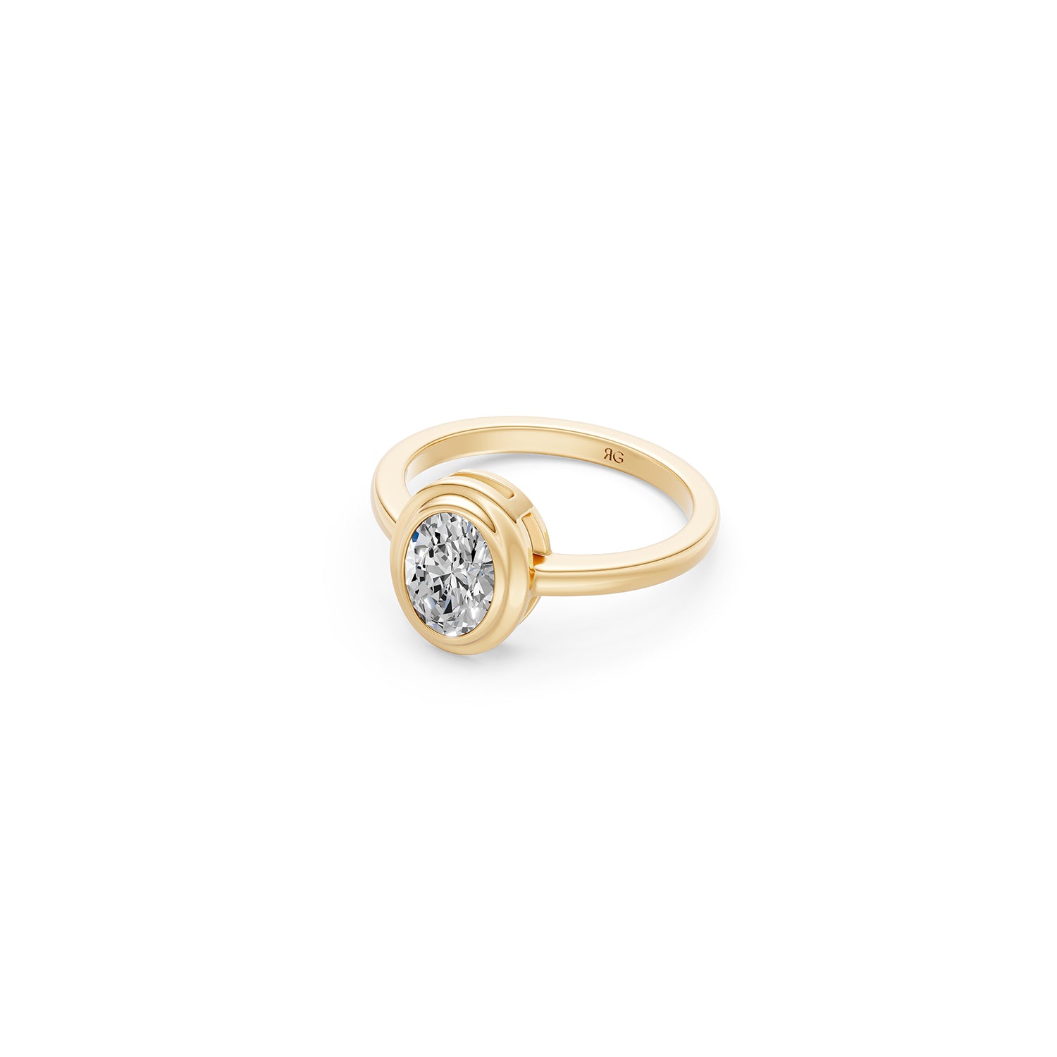 14k Oval Eclipse Bezel Ring