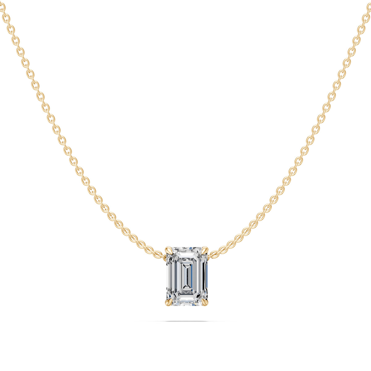 14k Emerald Cut Muse Diamond Necklace