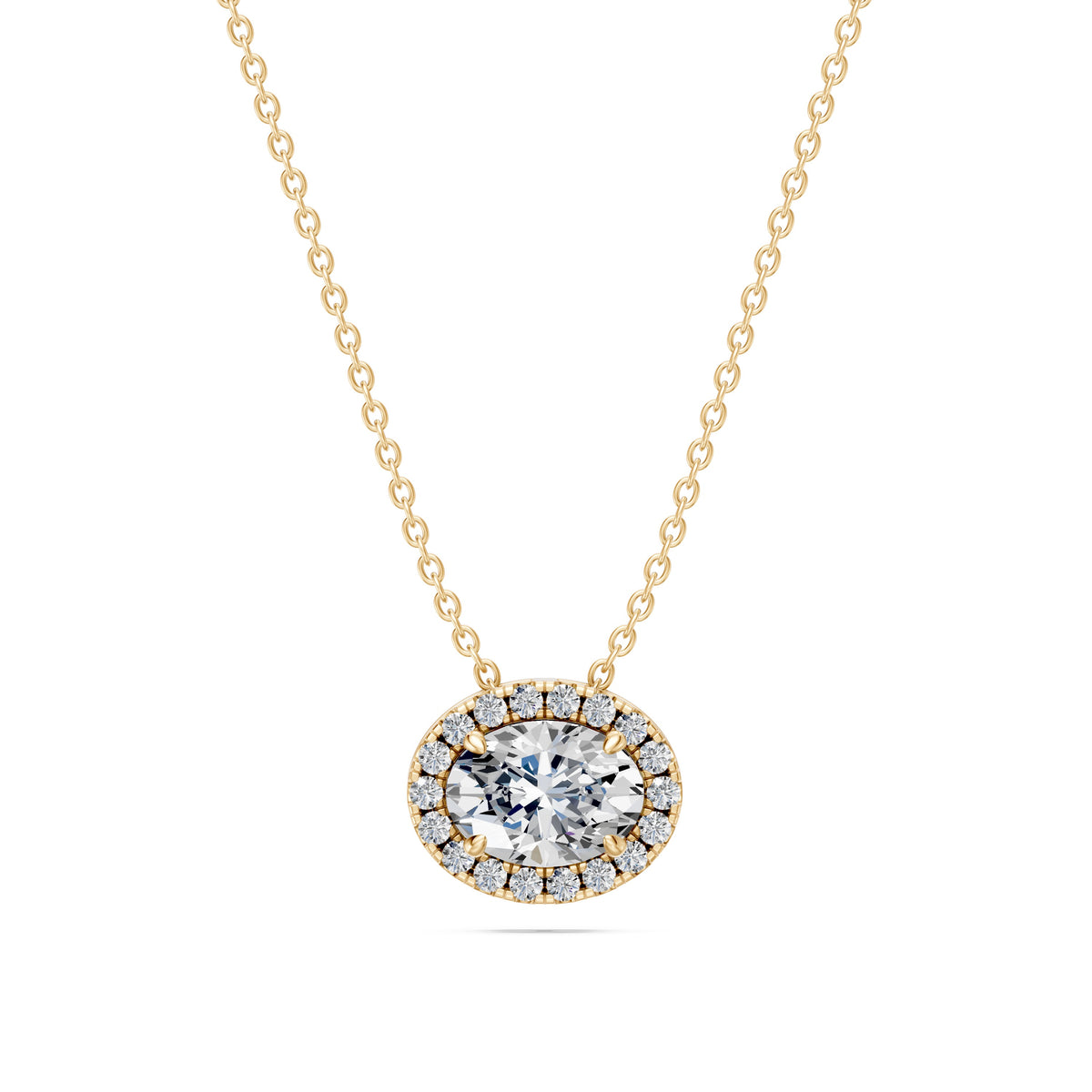 14k Oval Embrace Diamond Necklace
