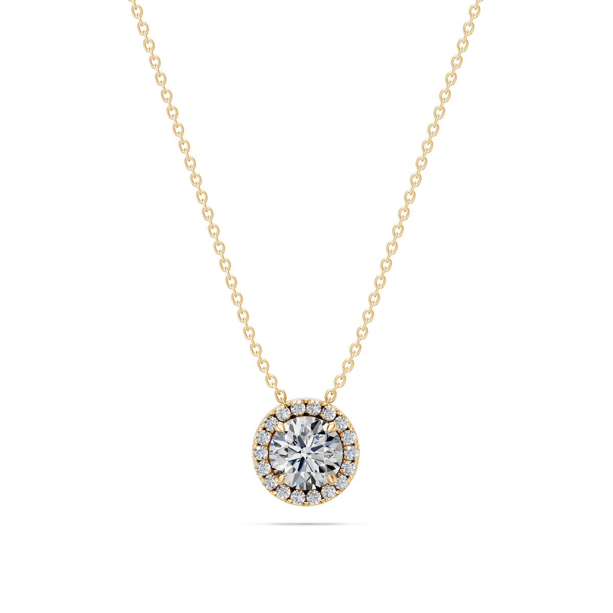 14k Round Embrace Diamond Necklace
