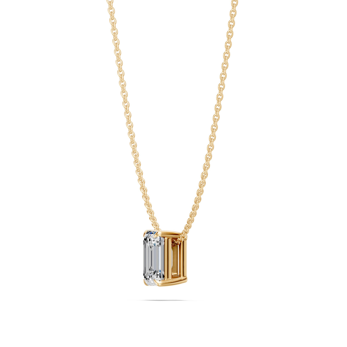 14k Emerald Cut Muse Diamond Necklace